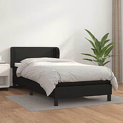 Maison Chic Lit Adulte - Lit simple Lit à sommier tapissier avec matelas moelleux - Meuble de Chambre - Noir 90x200 cm Similicuir -MN75239