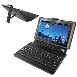 Wewoo Clavier QWERTY noir pour tablette PC 8 pouces avec en plastique USB Housse en cuir universelle