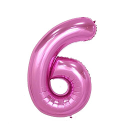 Wewoo Décorations de Fête 2 PCS 40 Pouces Aluminium Nombre Ballons Anniversaire De Mariage Fiançailles Décor De Enfants Ball Fournitures 6-Rose Rouge