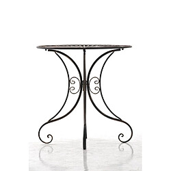 Decoshop26 Table de jardin en fer forgé diamètre Ø 70 cm bronze vieilli MDJ10050