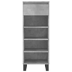 Maison Chic Armoire à Chaussures Gris béton,Meuble de Rangement à Chaussures 40x36x105 cm Bois d'ingénierie -MN64903 pas cher