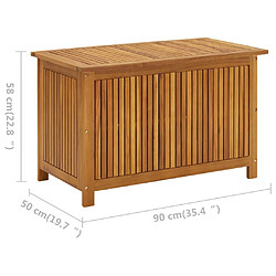 vidaXL Boîte de rangement de jardin 90x50x58 cm bois d'acacia massif pas cher