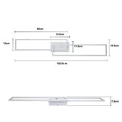 Avis Autres Temps ZMH LED Plafonnier Living Room 2/4 Frame Ceiling Light Modern 32W 3000K Bedroom