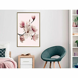 Paris Prix Affiche Murale Encadrée Blooming Magnolias I 40 x 60 cm Or