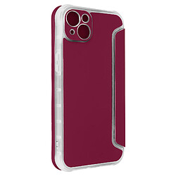 Avizar Etui pour iPhone 14 Clapet Magnétique Porte Carte série Piano Book bordeaux