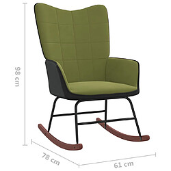 vidaXL Chaise à bascule Vert clair Velours et PVC pas cher