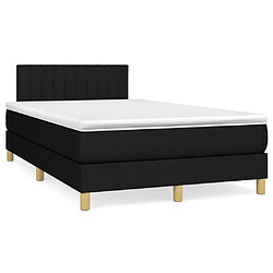 Maison Chic Lit adulte- Lit + matelas + LED,Sommier à lattes de lit matelas et LED noir 120x190 cm tissu -GKD43153