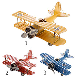 Avions De Métal Modèle Biplan Jouets Accueil Café Décoration Enfants Collectibles L Jaune pas cher