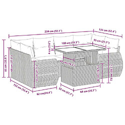 Acheter vidaXL Salon de jardin avec coussins 7 pcs marron résine tressée