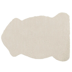 Beliani Tapis en fausse fourrure de lapin beige 60 x 90 cm UNDARA