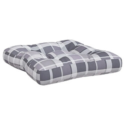 Acheter vidaXL Coussins de palette lot de 3 motif à carreaux gris tissu