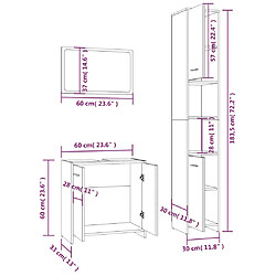 vidaXL Ensemble de meubles de salle de bain 3 pcs Sonoma gris pas cher