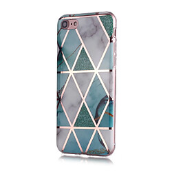 Coque en TPU motif marbre or rose imd blanc/cyan pour votre Apple iPhone 8/7