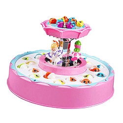 Jeu de pêche électrique Jeu de Jouets Double Couche Conseil Rotatif Enfants Jouet Rose