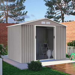 Soana Garden Shed Cabanon gris en tôle robuste solide pour outils de rangement de jardin Ortisei 277x191x202cm