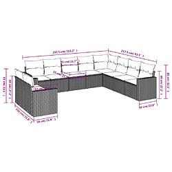 Avis Maison Chic Salon de jardin 10 pcs avec coussins | Ensemble de Table et chaises | Mobilier d'Extérieur noir résine tressée -GKD99752