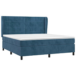 Avis Maison Chic Lit Adulte - Lit simple Lit à sommier tapissier et matelas moelleux - Meuble de Chambre - Bleu foncé 160x200cm Velours -MN94108