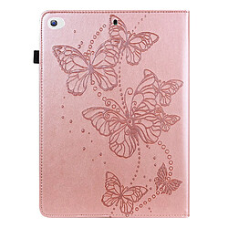 Etui en PU motif papillon avec support et porte-cartes or rose pour votre Apple iPad Mini/2/3/4/mini (2019) 7.9 pouces