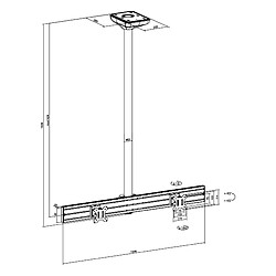 Kimex Support plafond menu board pour 2 écrans TV 32'' - Hauteur 150 cm