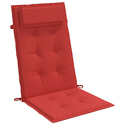 Acheter vidaXL Coussins de chaise à dossier haut lot de 4 rouge tissu oxford