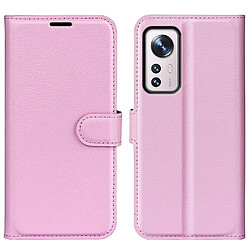 Etui en PU texture litchi rose pour Xiaomi 12/12X