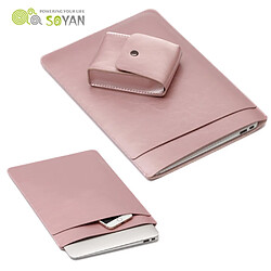 Sac à main SOYAN en microfibre pour Macbook Pro 15.4 pouces - Rose Or