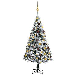 vidaXL Arbre de Noël artificiel pré-éclairé et boules vert 120 cm