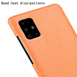 Wewoo Coque Pour Galaxy A51 Antichoc Crocodile Texture PC + PU Case Orange pas cher