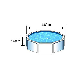 Piscine acier blanc Bora Bora ronde 4,80 x 1,22 m - Gré