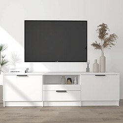 Maison Chic Meuble TV scandinave - Banc TV pour salon Blanc 140x35x40 cm Bois d'ingénierie -MN14662