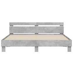 Maison Chic Cadre/structure de lit avec tête de lit pour adulte - Lit Moderne Chambre gris béton 200x200 cm -MN99429 pas cher