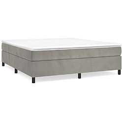 Maison Chic Lit Adulte - Lit simple Lit à sommier tapissier et matelas moelleux - Meuble de Chambre - Gris clair 160x200cm Velours -MN86011