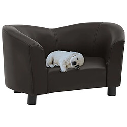 vidaXL Canapé pour chien Marron 67x41x39 cm Similicuir