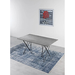 Avis Inside 75 Table console extensible ouverture en livre HERMES plateau gris béton pieds gris foncé largeur 140cm