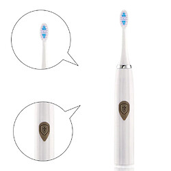 Avis Universal Brosse à dents électrique 3 en 1 étanche mise à niveau son intelligent remplaçable non rechargeable adulte brosse à dents électrique à fourrure souple | Brosse à dents électrique(blanche)