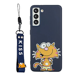 Coque en silicone motif dessin animé avec lanière bleu pour votre Samsung Galaxy S22 5G