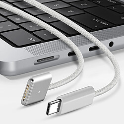 Apple Câble pour MacBook USB C vers MagSafe 3 Nylon Tressé 2m LED Original Blanc pas cher