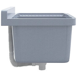 Acheter vidaXL Lavabo pour montage murale gris 50x35x24 cm résine