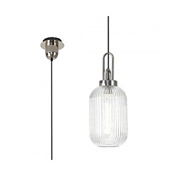 Luminaire Center Suspension design 1 ampoule Nickel poli