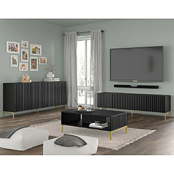 Bestmobilier Lara - buffet bas - pieds dorés - 200 cm pas cher