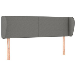 vidaXL Tête de lit avec oreilles Gris foncé 147x23x78/88 cm Tissu