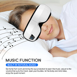 Universal Recharge Bluetooth Masseur d'yeux sans fil Pression électrique Vibrations Chauffage Pression d'air Masque de sommeil Anti-rides | Appareil de beauté pour la maison (blanc) pas cher