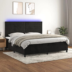 Sommier à lattes LED,Cadre à lattes de lit avec matelas pour Adulte Noir 200x200cm Velours -MN68851