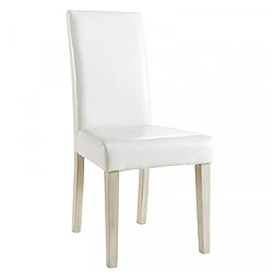 Dansmamaison Duo de chaises Simili Cuir Blanc - SAMET pas cher