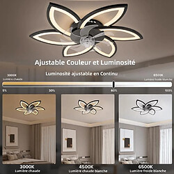 FIMEI Ventilateur de plafond à LED 6 Vitesse Fan Silencieux avec Dimmable Eclairage 3 Couleurs