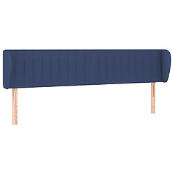 Maison Chic Tête de lit scandinave avec oreilles,meuble de chambre Bleu 163x23x78/88 cm Tissu -MN69523