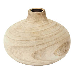 The Home Deco Factory Vase rond en bois de bancoulier Ruche.