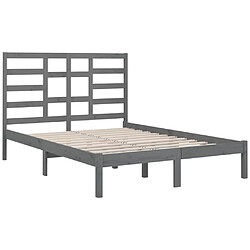 Acheter Maison Chic Lit adulte - Lit simple Cadre de lit,Structure du lit Contemporain Gris Bois massif 120x200 cm -MN46151