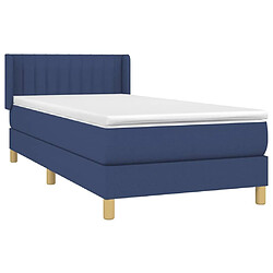 Avis Maison Chic Structures de lit + matelas,Lit à sommier tapissier avec matelas Bleu 90x200 cm Tissu -MN82017