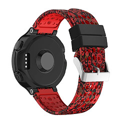 Bracelet en silicone motif imprimé souple rouge/noir pour votre Garmin Forerunner 220/230/235/620/63